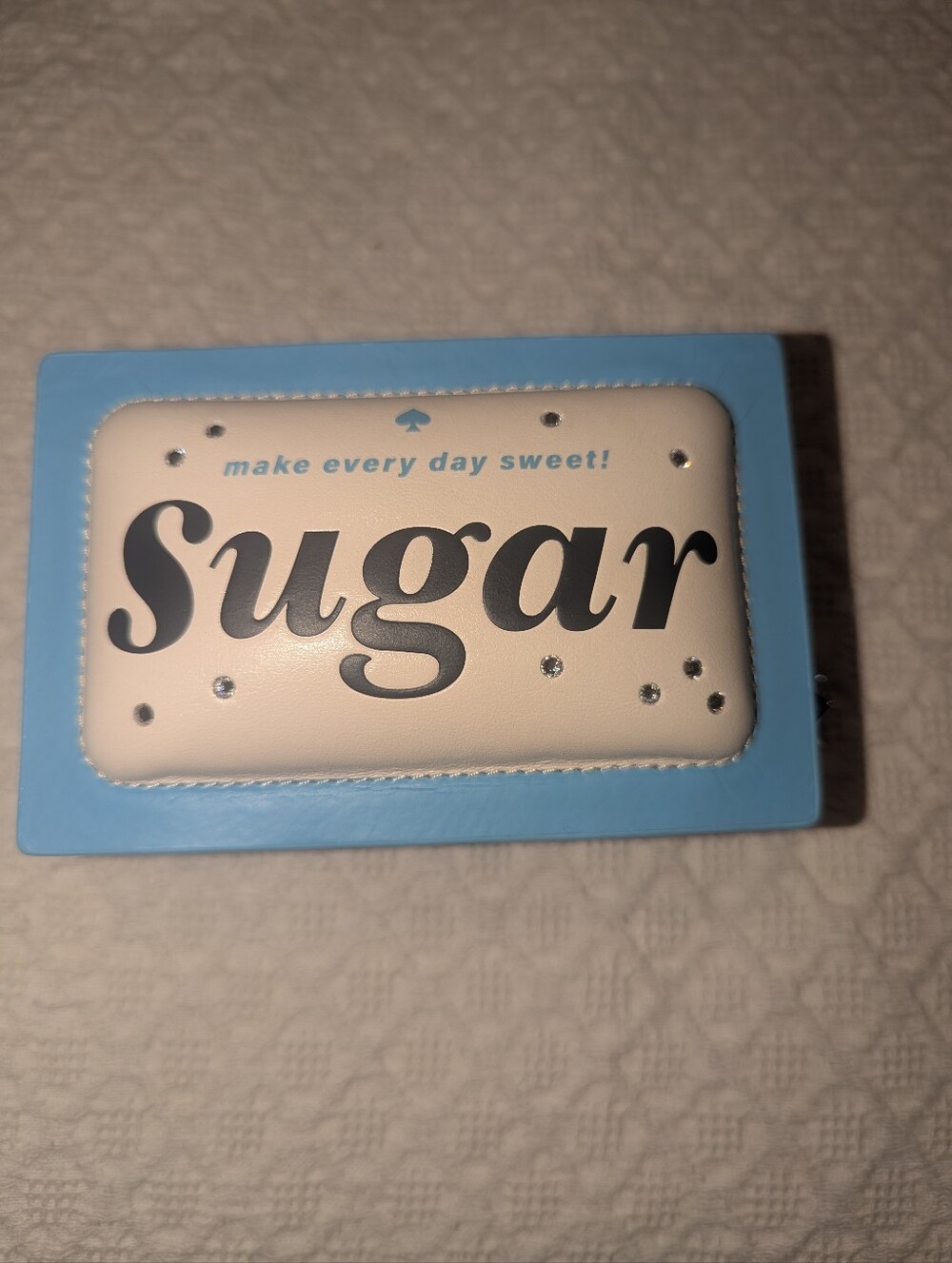 Kate Spade Coffee Break 3D Sugar Packet Small Card Holder Cream Wallet